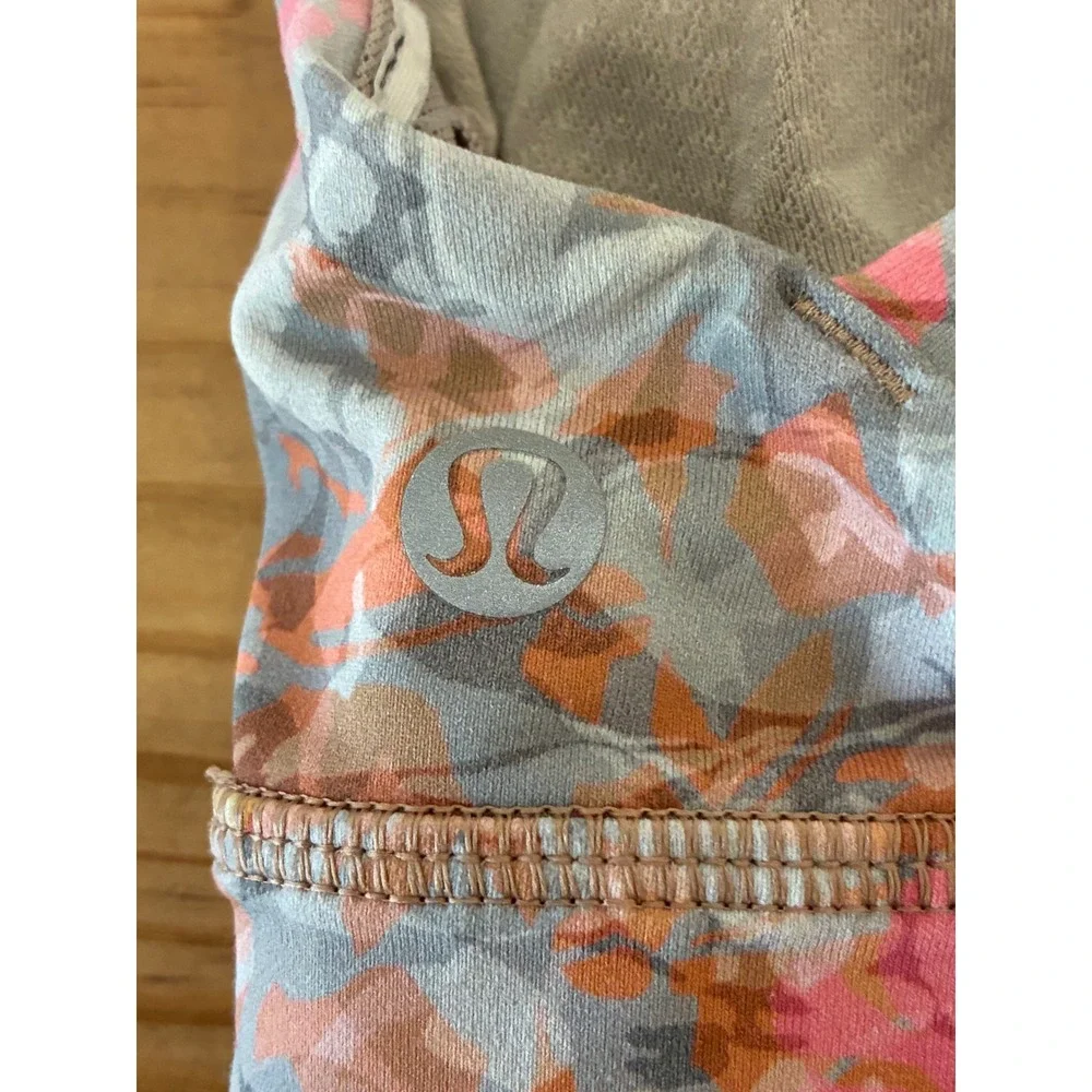 Lululemon Free To Be Serene Bra High Neck Long Line Floral Multi Size 6 W2BMHS